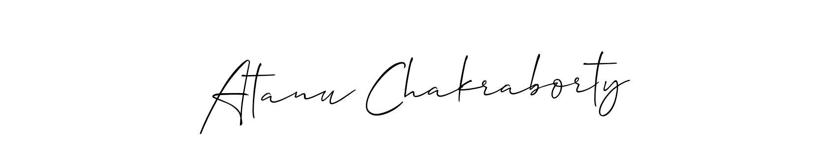 How to make Atanu Chakraborty name signature. Use Allison_Script style for creating short signs online. This is the latest handwritten sign. Atanu Chakraborty signature style 2 images and pictures png