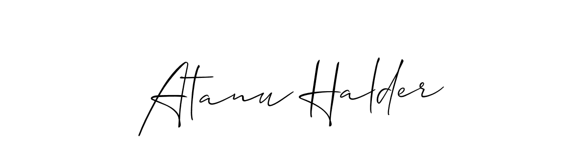 Atanu Halder stylish signature style. Best Handwritten Sign (Allison_Script) for my name. Handwritten Signature Collection Ideas for my name Atanu Halder. Atanu Halder signature style 2 images and pictures png