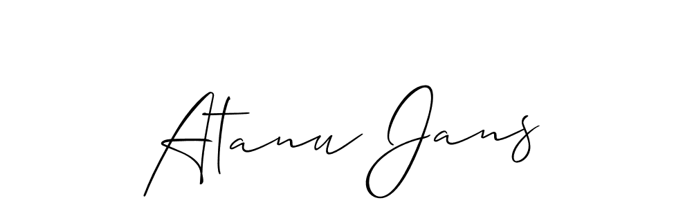 Create a beautiful signature design for name Atanu Jans. With this signature (Allison_Script) fonts, you can make a handwritten signature for free. Atanu Jans signature style 2 images and pictures png