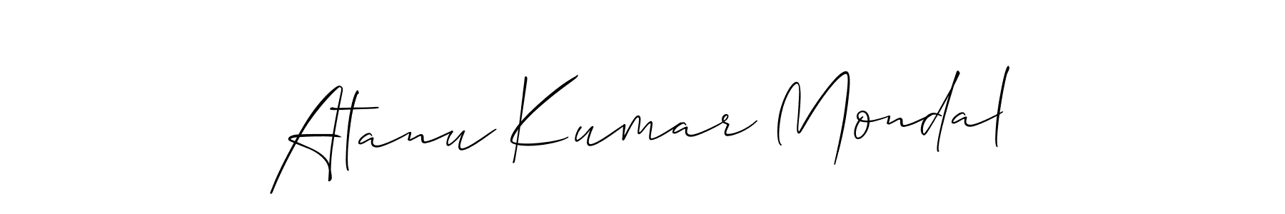 Make a short Atanu Kumar Mondal signature style. Manage your documents anywhere anytime using Allison_Script. Create and add eSignatures, submit forms, share and send files easily. Atanu Kumar Mondal signature style 2 images and pictures png