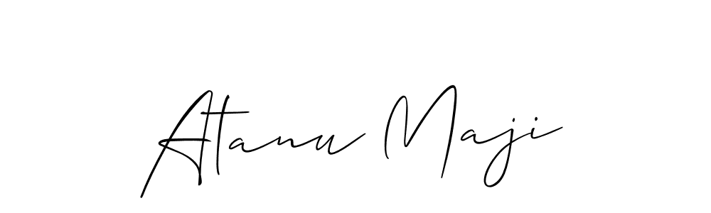 You should practise on your own different ways (Allison_Script) to write your name (Atanu Maji) in signature. don't let someone else do it for you. Atanu Maji signature style 2 images and pictures png