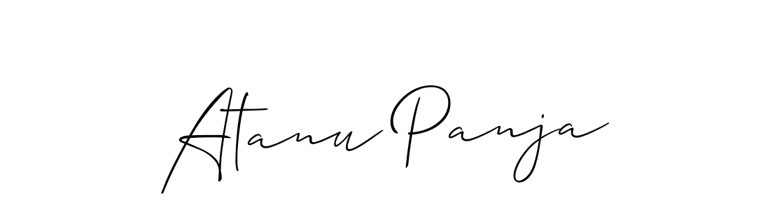 How to make Atanu Panja name signature. Use Allison_Script style for creating short signs online. This is the latest handwritten sign. Atanu Panja signature style 2 images and pictures png