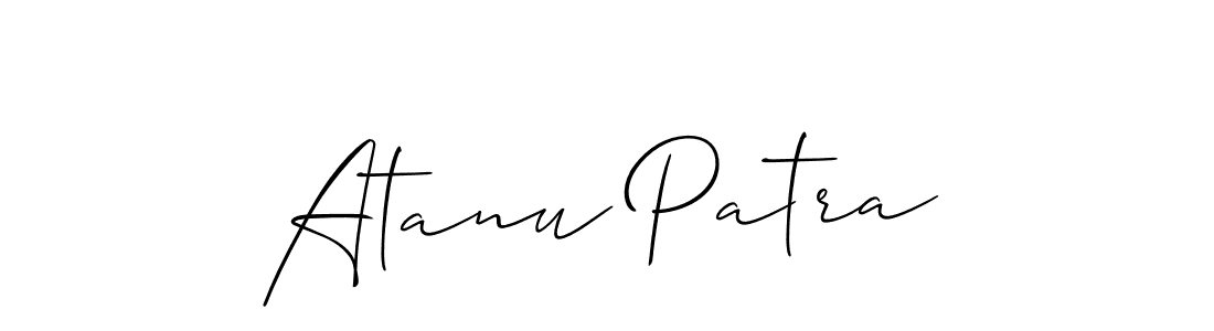 Use a signature maker to create a handwritten signature online. With this signature software, you can design (Allison_Script) your own signature for name Atanu Patra. Atanu Patra signature style 2 images and pictures png