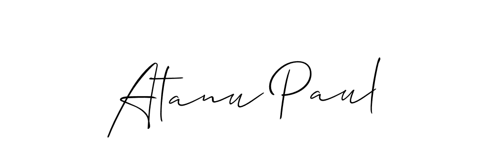 Use a signature maker to create a handwritten signature online. With this signature software, you can design (Allison_Script) your own signature for name Atanu Paul. Atanu Paul signature style 2 images and pictures png