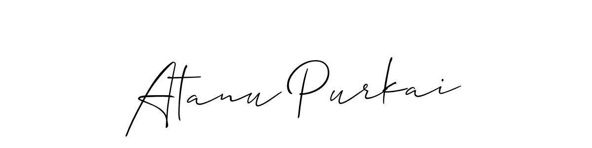 Also we have Atanu Purkai name is the best signature style. Create professional handwritten signature collection using Allison_Script autograph style. Atanu Purkai signature style 2 images and pictures png
