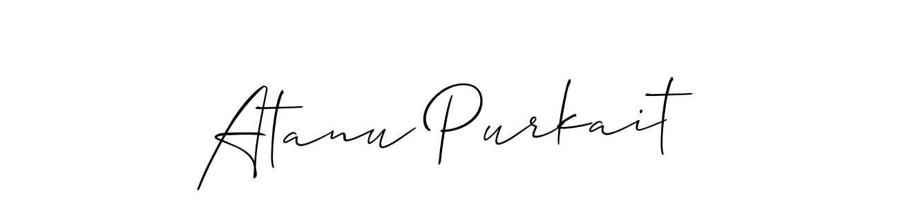 Make a short Atanu Purkait signature style. Manage your documents anywhere anytime using Allison_Script. Create and add eSignatures, submit forms, share and send files easily. Atanu Purkait signature style 2 images and pictures png