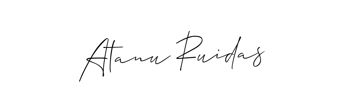 Use a signature maker to create a handwritten signature online. With this signature software, you can design (Allison_Script) your own signature for name Atanu Ruidas. Atanu Ruidas signature style 2 images and pictures png