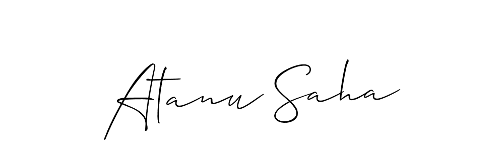 Also we have Atanu Saha name is the best signature style. Create professional handwritten signature collection using Allison_Script autograph style. Atanu Saha signature style 2 images and pictures png
