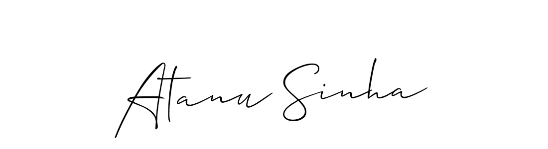 Make a beautiful signature design for name Atanu Sinha. With this signature (Allison_Script) style, you can create a handwritten signature for free. Atanu Sinha signature style 2 images and pictures png