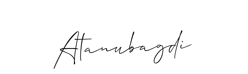 The best way (Allison_Script) to make a short signature is to pick only two or three words in your name. The name Atanubagdi include a total of six letters. For converting this name. Atanubagdi signature style 2 images and pictures png