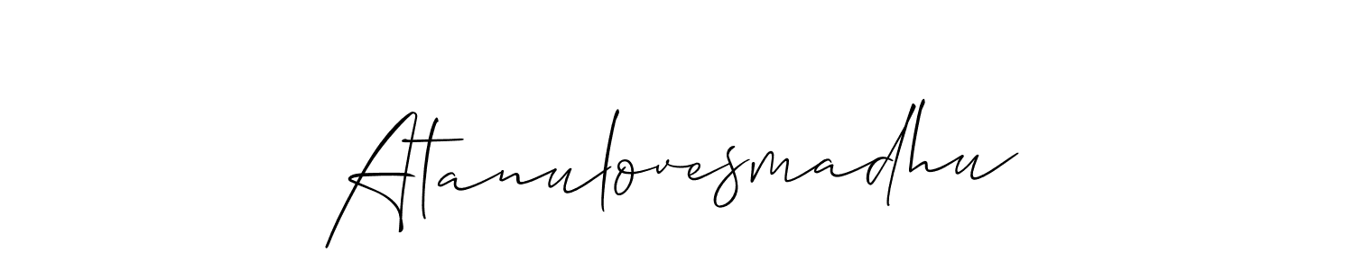 Also You can easily find your signature by using the search form. We will create Atanulovesmadhu name handwritten signature images for you free of cost using Allison_Script sign style. Atanulovesmadhu signature style 2 images and pictures png