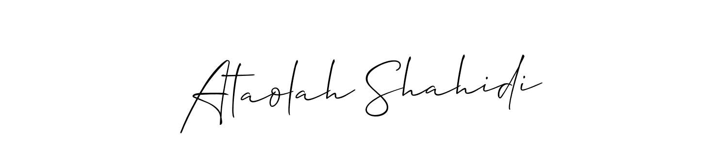 You can use this online signature creator to create a handwritten signature for the name Ataolah Shahidi. This is the best online autograph maker. Ataolah Shahidi signature style 2 images and pictures png