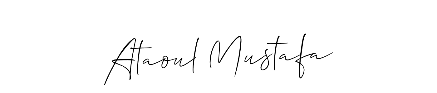 Create a beautiful signature design for name Ataoul Mustafa. With this signature (Allison_Script) fonts, you can make a handwritten signature for free. Ataoul Mustafa signature style 2 images and pictures png