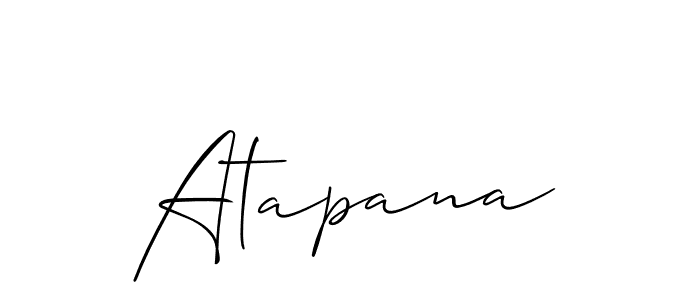 Make a beautiful signature design for name Atapana. With this signature (Allison_Script) style, you can create a handwritten signature for free. Atapana signature style 2 images and pictures png