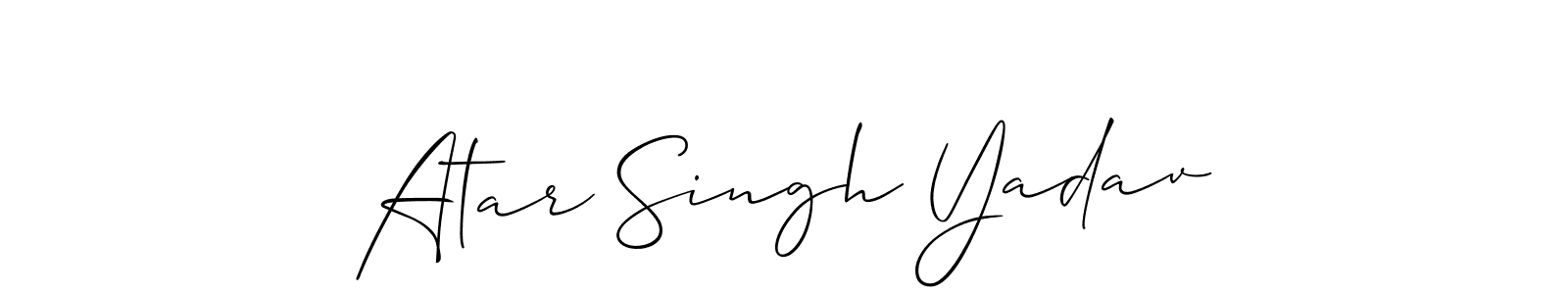 Make a short Atar Singh Yadav signature style. Manage your documents anywhere anytime using Allison_Script. Create and add eSignatures, submit forms, share and send files easily. Atar Singh Yadav signature style 2 images and pictures png