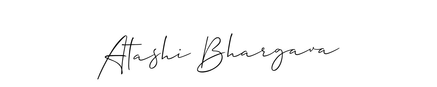 Similarly Allison_Script is the best handwritten signature design. Signature creator online .You can use it as an online autograph creator for name Atashi Bhargava. Atashi Bhargava signature style 2 images and pictures png