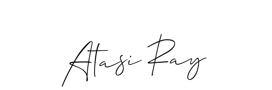 The best way (Allison_Script) to make a short signature is to pick only two or three words in your name. The name Atasi Ray include a total of six letters. For converting this name. Atasi Ray signature style 2 images and pictures png