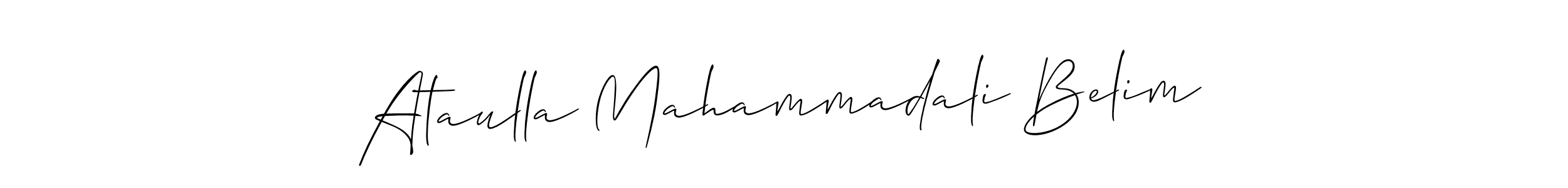 Create a beautiful signature design for name Ataulla Mahammadali Belim. With this signature (Allison_Script) fonts, you can make a handwritten signature for free. Ataulla Mahammadali Belim signature style 2 images and pictures png