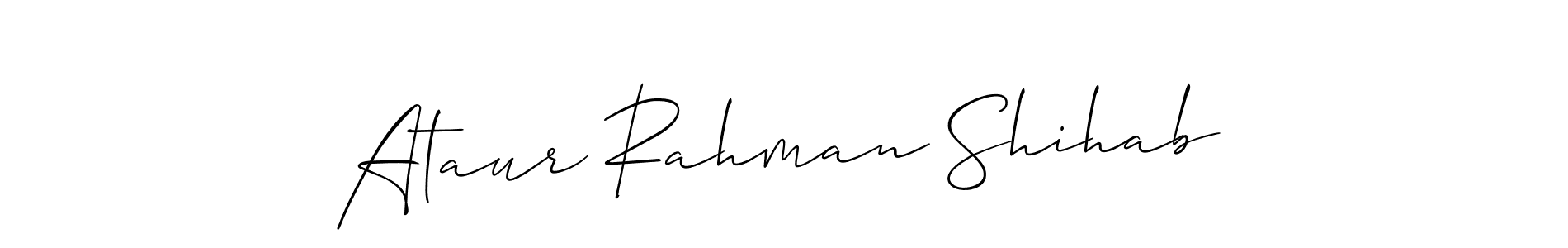 You should practise on your own different ways (Allison_Script) to write your name (Ataur Rahman Shihab) in signature. don't let someone else do it for you. Ataur Rahman Shihab signature style 2 images and pictures png