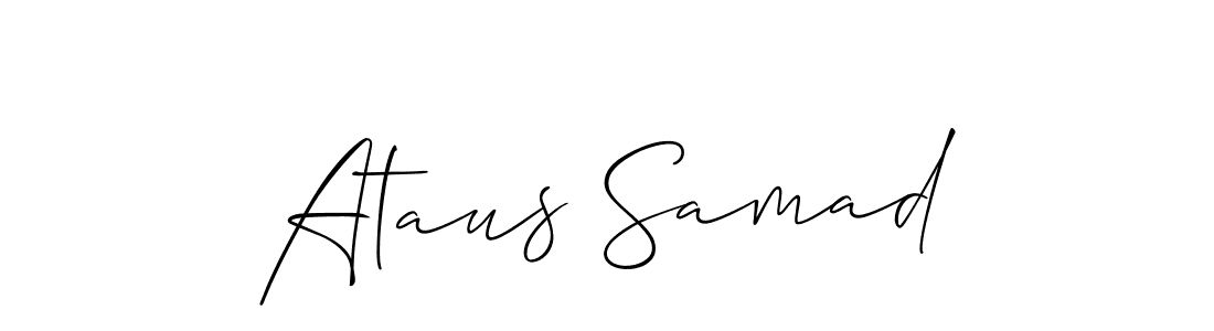 The best way (Allison_Script) to make a short signature is to pick only two or three words in your name. The name Ataus Samad include a total of six letters. For converting this name. Ataus Samad signature style 2 images and pictures png