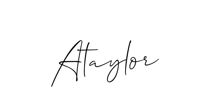 Allison_Script is a professional signature style that is perfect for those who want to add a touch of class to their signature. It is also a great choice for those who want to make their signature more unique. Get Ataylor name to fancy signature for free. Ataylor signature style 2 images and pictures png