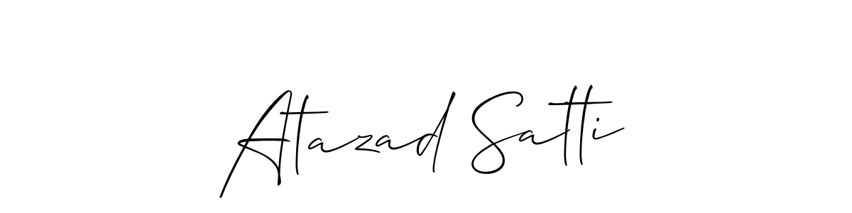 Make a beautiful signature design for name Atazad Satti. With this signature (Allison_Script) style, you can create a handwritten signature for free. Atazad Satti signature style 2 images and pictures png