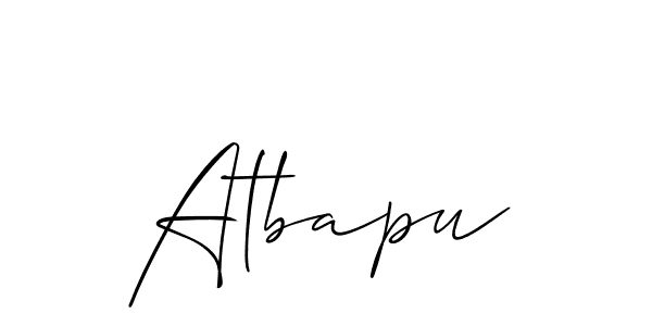 Allison_Script is a professional signature style that is perfect for those who want to add a touch of class to their signature. It is also a great choice for those who want to make their signature more unique. Get Atbapu name to fancy signature for free. Atbapu signature style 2 images and pictures png