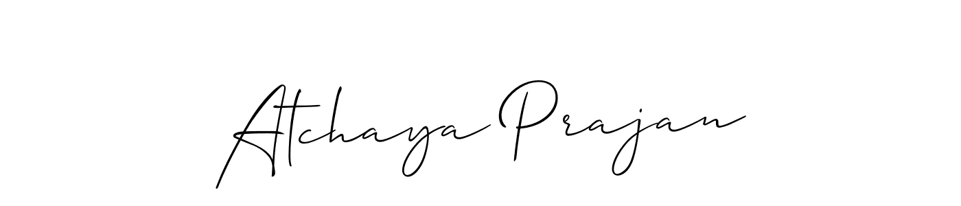 Atchaya Prajan stylish signature style. Best Handwritten Sign (Allison_Script) for my name. Handwritten Signature Collection Ideas for my name Atchaya Prajan. Atchaya Prajan signature style 2 images and pictures png