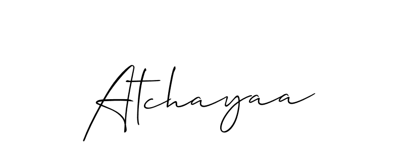 How to make Atchayaa signature? Allison_Script is a professional autograph style. Create handwritten signature for Atchayaa name. Atchayaa signature style 2 images and pictures png