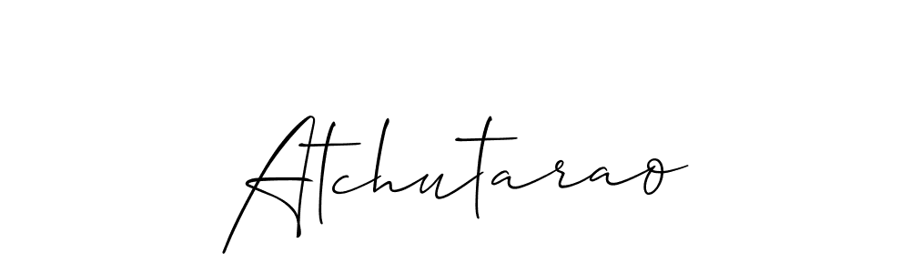 if you are searching for the best signature style for your name Atchutarao. so please give up your signature search. here we have designed multiple signature styles  using Allison_Script. Atchutarao signature style 2 images and pictures png