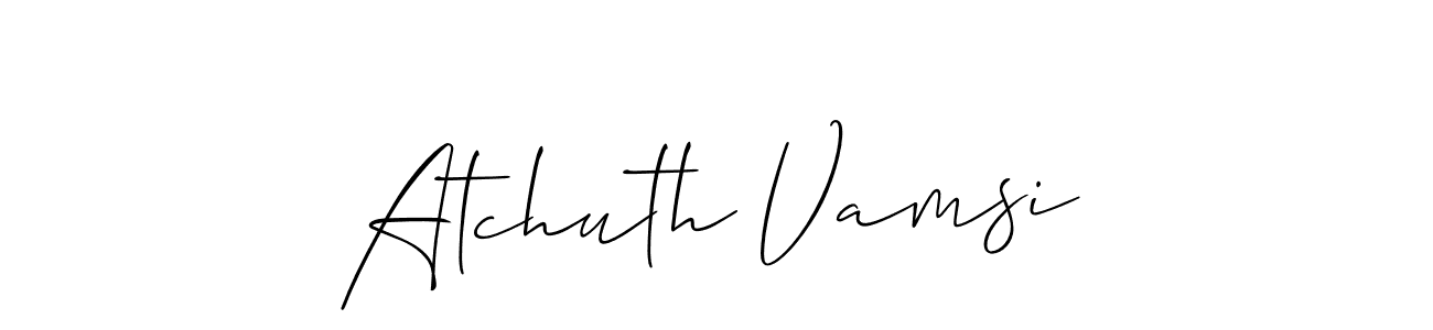 Make a beautiful signature design for name Atchuth Vamsi. With this signature (Allison_Script) style, you can create a handwritten signature for free. Atchuth Vamsi signature style 2 images and pictures png