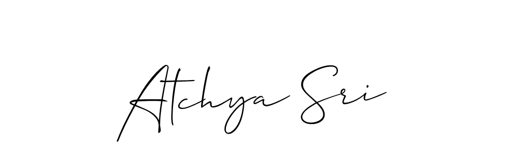 if you are searching for the best signature style for your name Atchya Sri. so please give up your signature search. here we have designed multiple signature styles  using Allison_Script. Atchya Sri signature style 2 images and pictures png