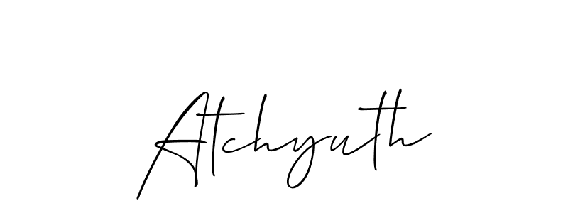 if you are searching for the best signature style for your name Atchyuth. so please give up your signature search. here we have designed multiple signature styles  using Allison_Script. Atchyuth signature style 2 images and pictures png