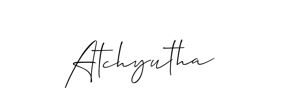 if you are searching for the best signature style for your name Atchyutha. so please give up your signature search. here we have designed multiple signature styles  using Allison_Script. Atchyutha signature style 2 images and pictures png