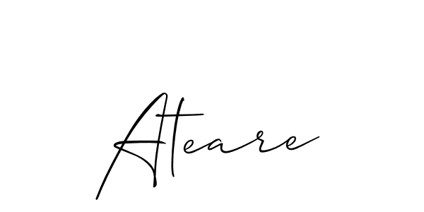 It looks lik you need a new signature style for name Ateare. Design unique handwritten (Allison_Script) signature with our free signature maker in just a few clicks. Ateare signature style 2 images and pictures png