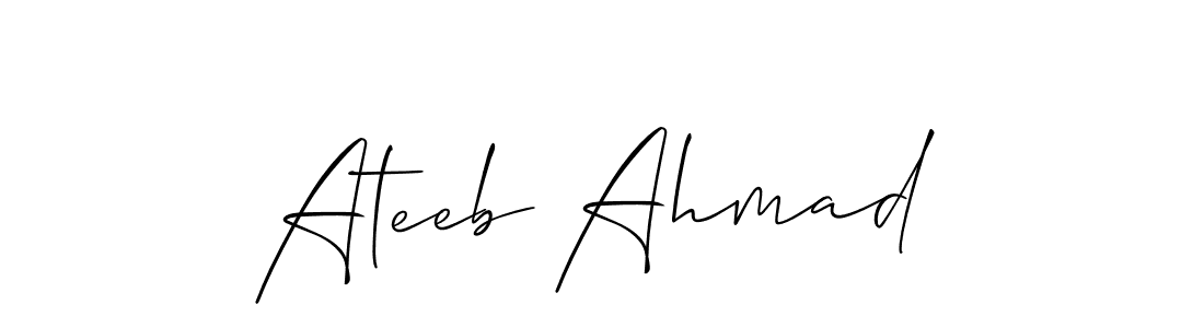 How to make Ateeb Ahmad signature? Allison_Script is a professional autograph style. Create handwritten signature for Ateeb Ahmad name. Ateeb Ahmad signature style 2 images and pictures png