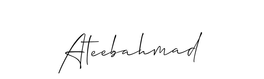 How to make Ateebahmad signature? Allison_Script is a professional autograph style. Create handwritten signature for Ateebahmad name. Ateebahmad signature style 2 images and pictures png