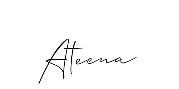 Make a beautiful signature design for name Ateena. With this signature (Allison_Script) style, you can create a handwritten signature for free. Ateena signature style 2 images and pictures png