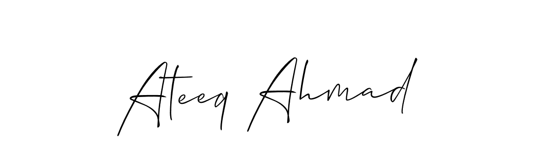 Design your own signature with our free online signature maker. With this signature software, you can create a handwritten (Allison_Script) signature for name Ateeq Ahmad. Ateeq Ahmad signature style 2 images and pictures png