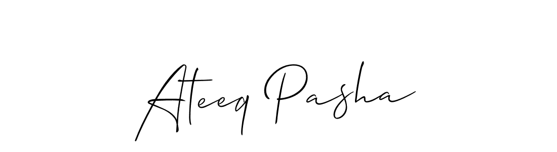 How to make Ateeq Pasha signature? Allison_Script is a professional autograph style. Create handwritten signature for Ateeq Pasha name. Ateeq Pasha signature style 2 images and pictures png
