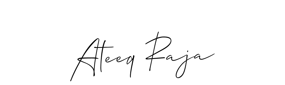 It looks lik you need a new signature style for name Ateeq Raja. Design unique handwritten (Allison_Script) signature with our free signature maker in just a few clicks. Ateeq Raja signature style 2 images and pictures png