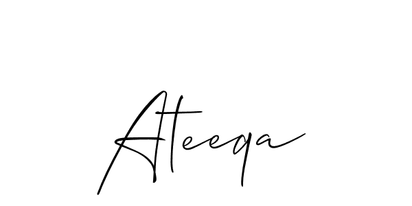 Make a beautiful signature design for name Ateeqa. With this signature (Allison_Script) style, you can create a handwritten signature for free. Ateeqa signature style 2 images and pictures png