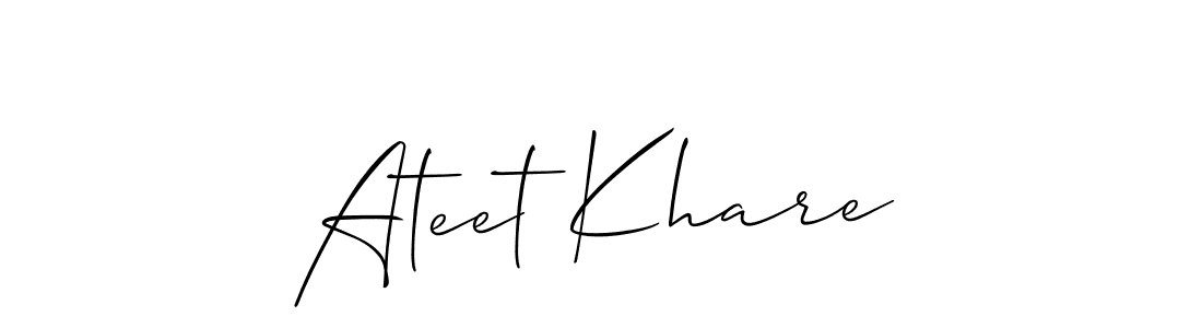 You should practise on your own different ways (Allison_Script) to write your name (Ateet Khare) in signature. don't let someone else do it for you. Ateet Khare signature style 2 images and pictures png