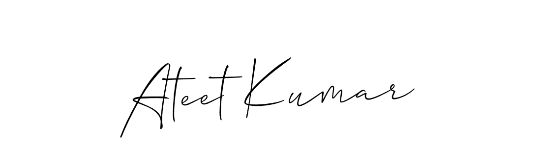 It looks lik you need a new signature style for name Ateet Kumar. Design unique handwritten (Allison_Script) signature with our free signature maker in just a few clicks. Ateet Kumar signature style 2 images and pictures png