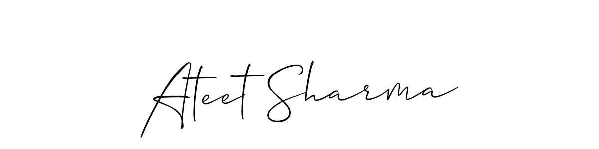 How to Draw Ateet Sharma signature style? Allison_Script is a latest design signature styles for name Ateet Sharma. Ateet Sharma signature style 2 images and pictures png