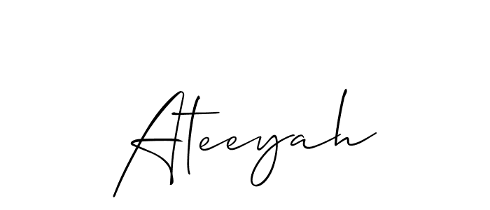 Make a short Ateeyah signature style. Manage your documents anywhere anytime using Allison_Script. Create and add eSignatures, submit forms, share and send files easily. Ateeyah signature style 2 images and pictures png