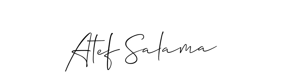 if you are searching for the best signature style for your name Atef Salama. so please give up your signature search. here we have designed multiple signature styles  using Allison_Script. Atef Salama signature style 2 images and pictures png