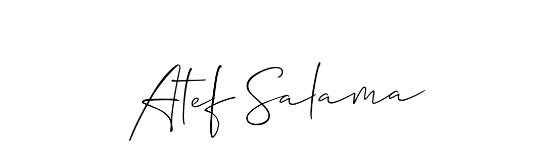 You can use this online signature creator to create a handwritten signature for the name Atef Salama. This is the best online autograph maker. Atef Salama signature style 2 images and pictures png