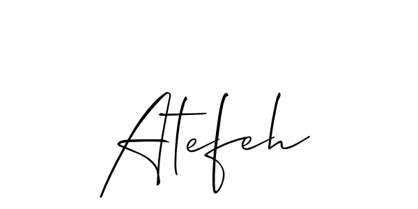 Make a beautiful signature design for name Atefeh. With this signature (Allison_Script) style, you can create a handwritten signature for free. Atefeh signature style 2 images and pictures png