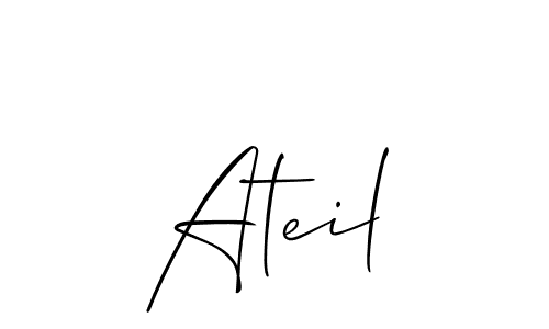You can use this online signature creator to create a handwritten signature for the name Ateil. This is the best online autograph maker. Ateil signature style 2 images and pictures png